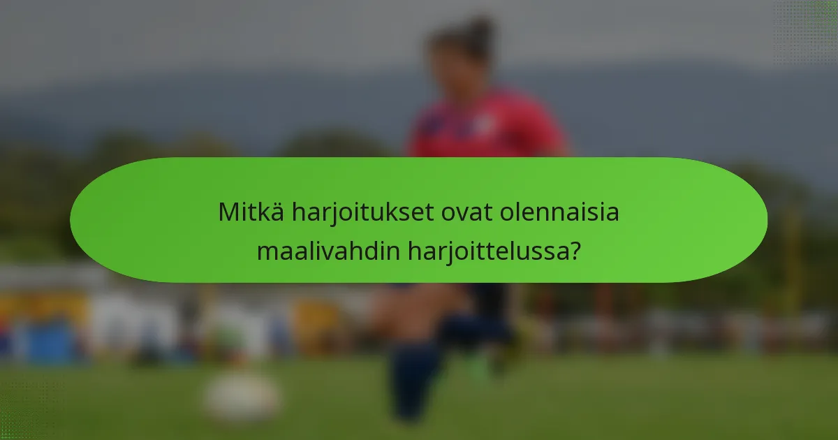 Mitkä harjoitukset ovat olennaisia maalivahdin harjoittelussa?