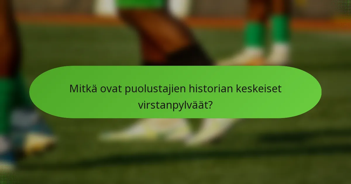 Mitkä ovat puolustajien historian keskeiset virstanpylväät?